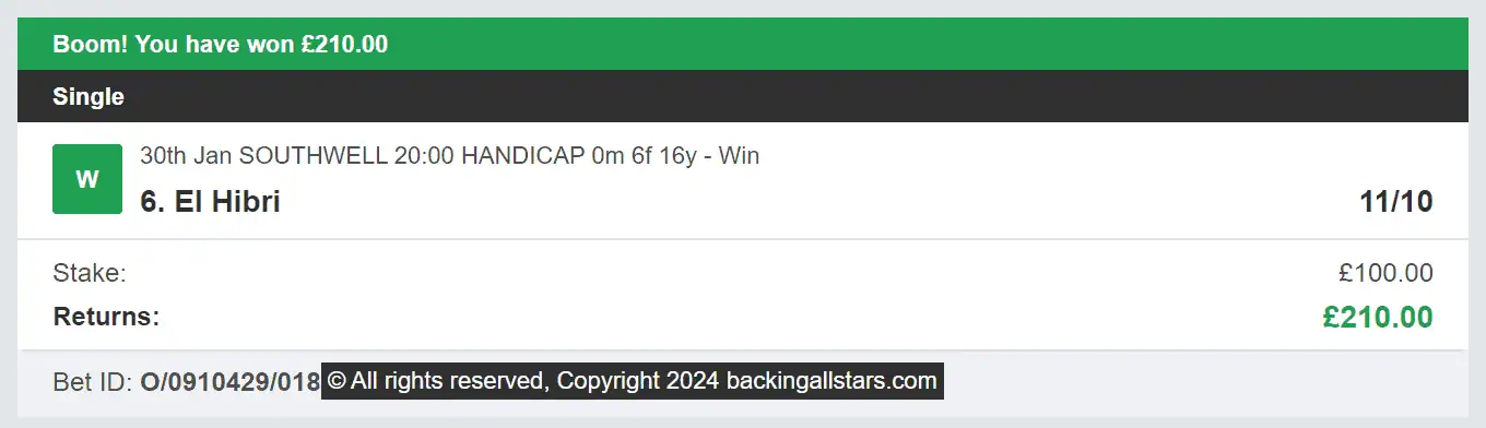 Backing Allstars - Winner - 2024-01-30