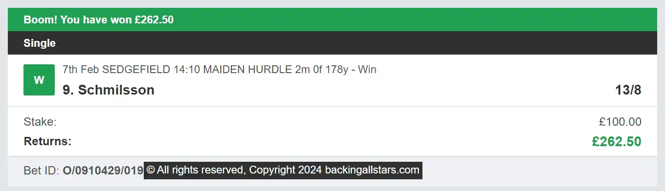Backing Allstars - Winner - 2024-02-07