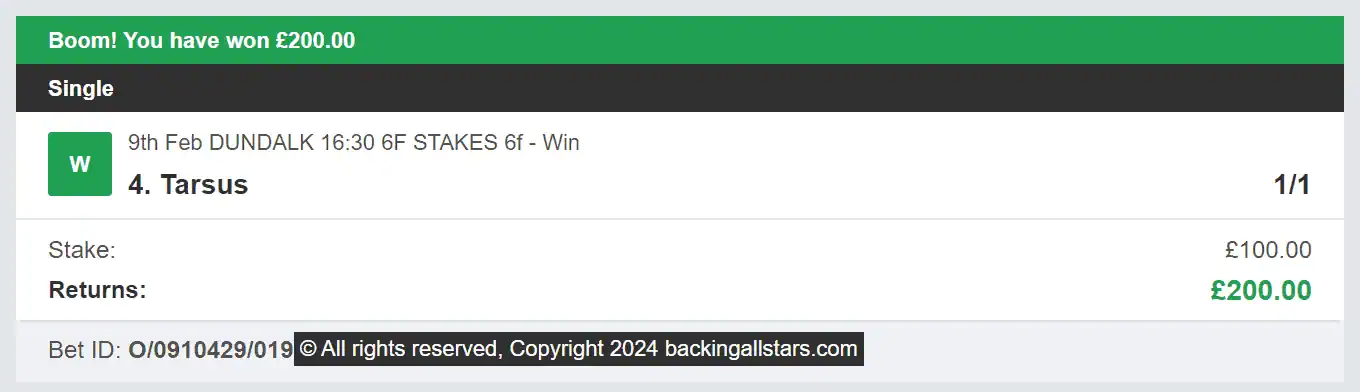 Backing Allstars - Winner - 2024-02-09