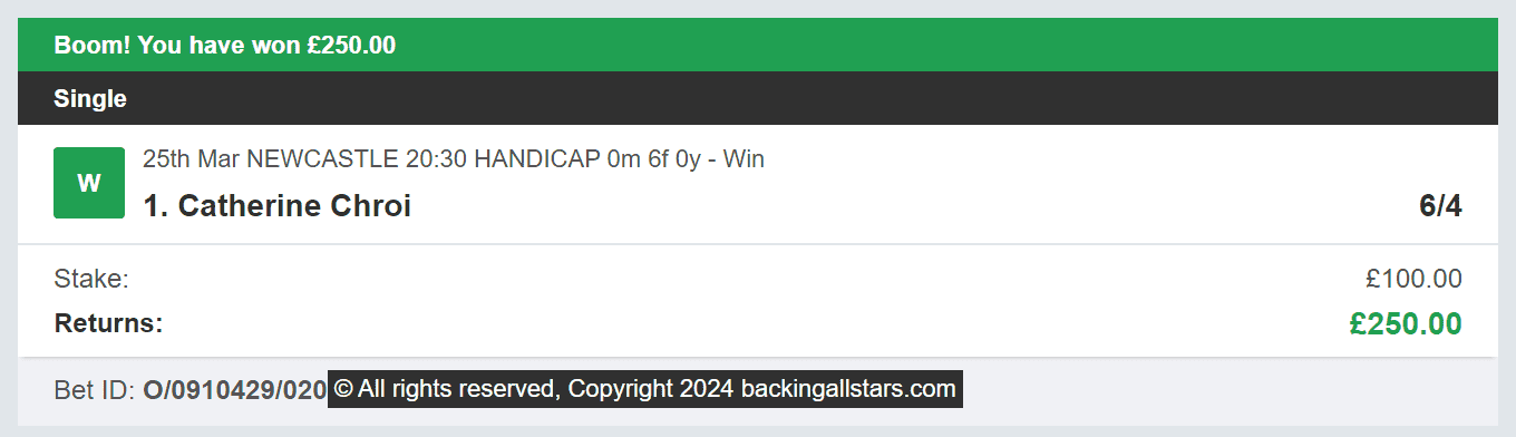 Backing Allstars - Winner - 2024-03-25