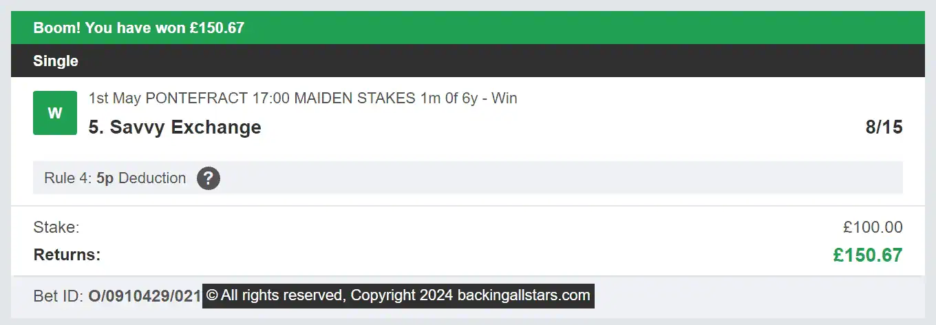 Backing Allstars - Winner - 2024-05-01