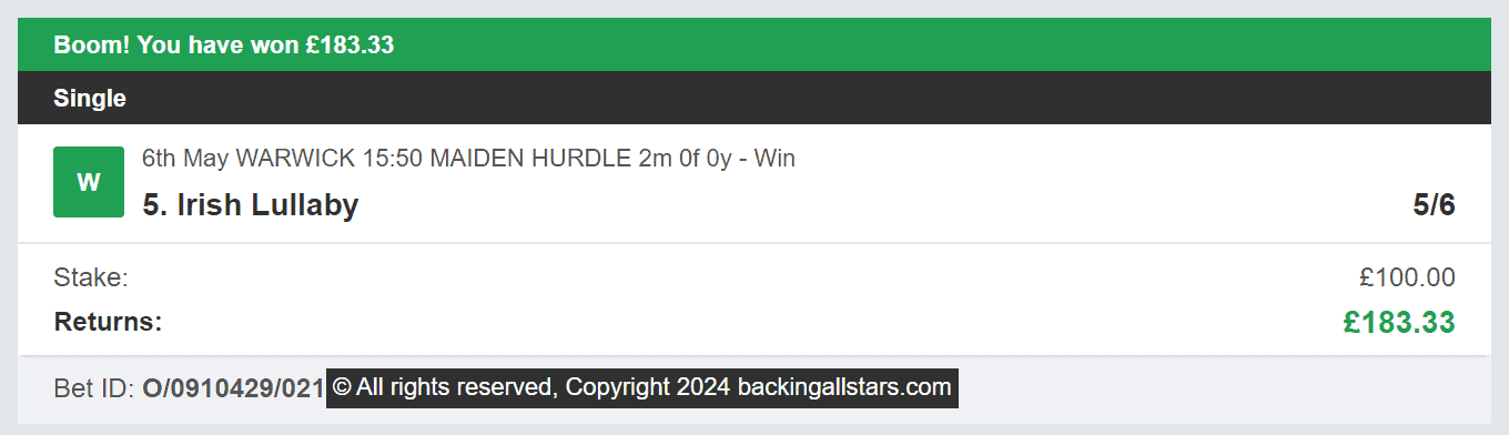 Backing Allstars - Winner - 2024-05-06