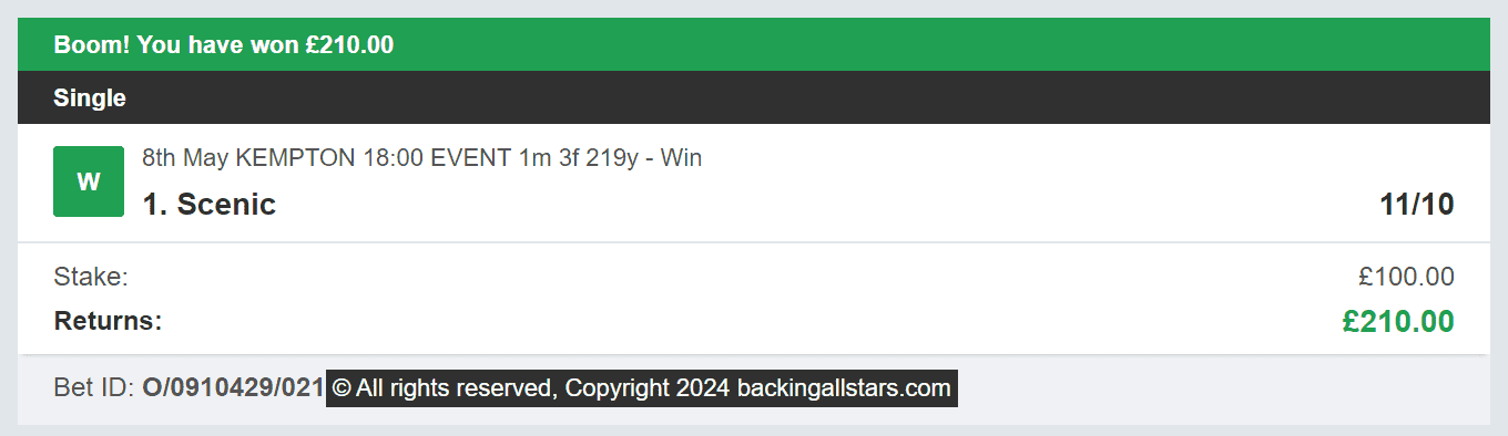 Backing Allstars - Winner - 2024-05-08