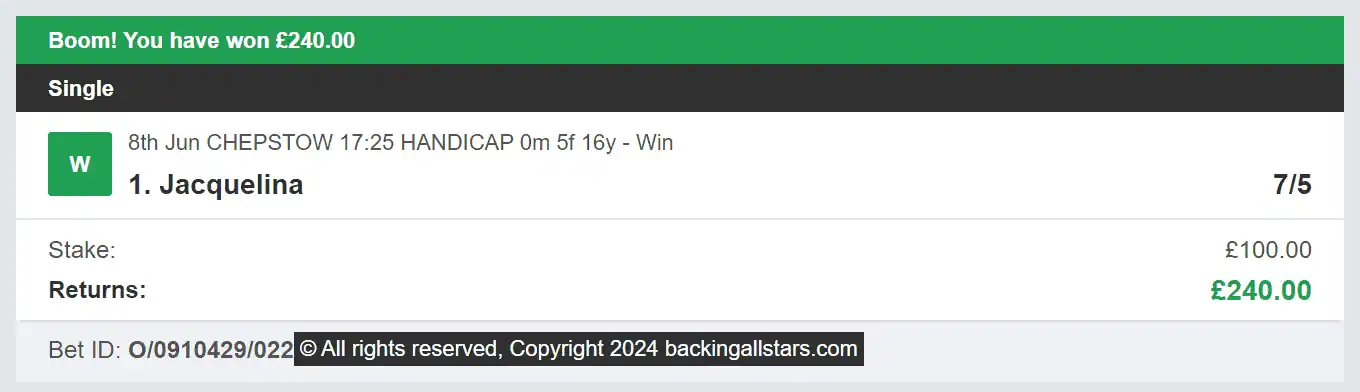 Backing Allstars - Winner - 2024-06-08