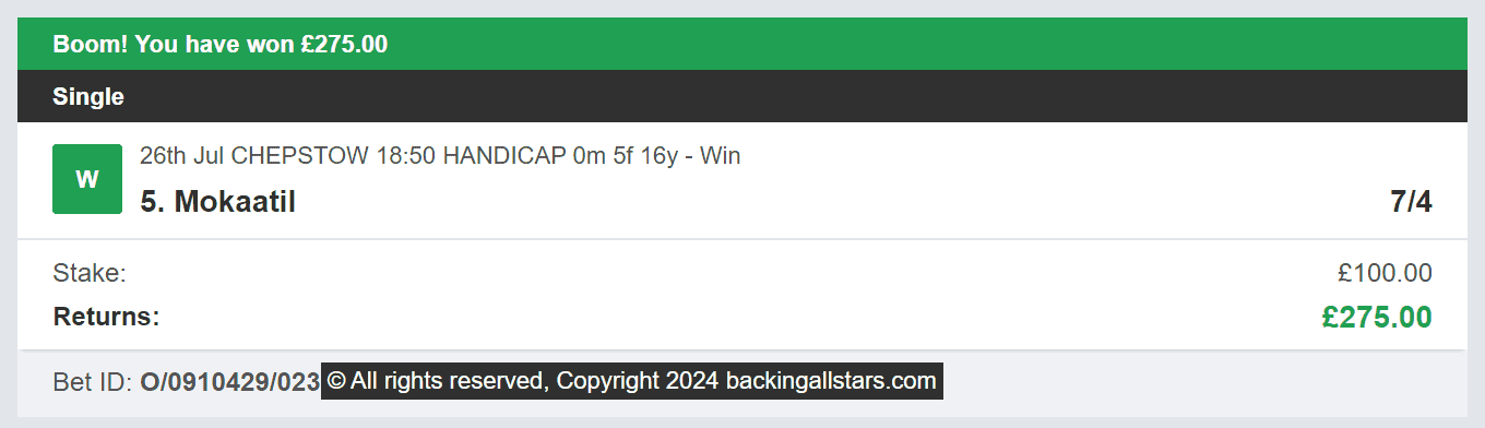Backing Allstars - Winner - 2024-07-26
