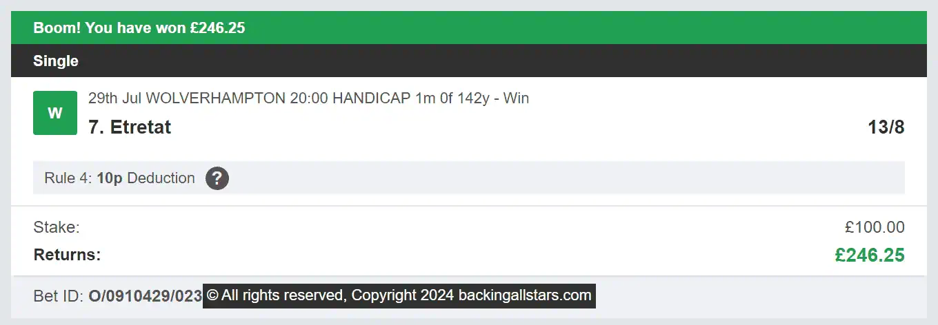 Backing Allstars - Winner - 2024-07-29