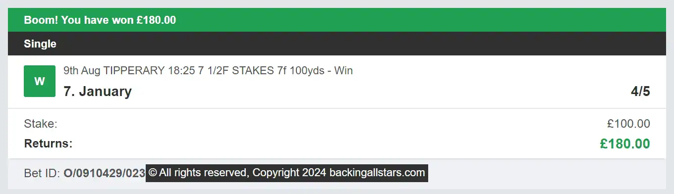 Backing Allstars - Winner - 2024-08-09