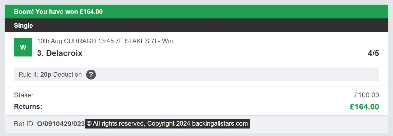 Backing Allstars - Winner - 2024-08-10