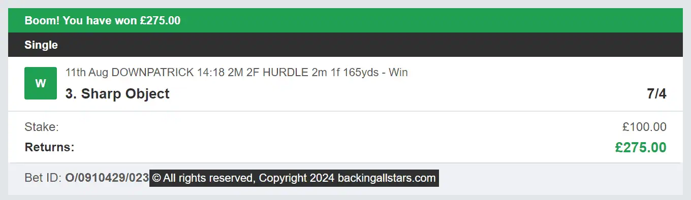 Backing Allstars - Winner - 2024-08-11