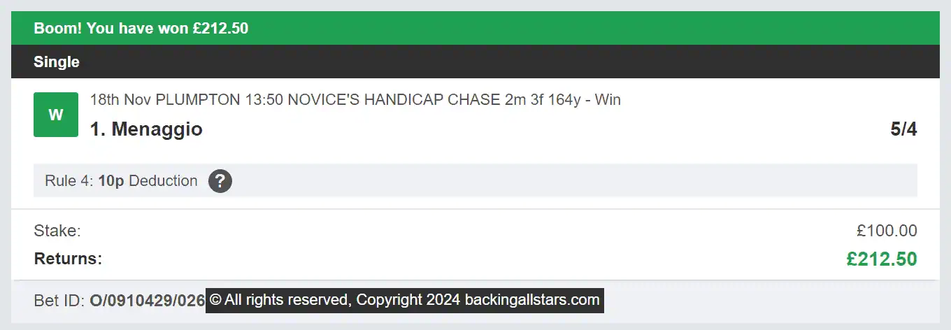 Backing Allstars - Winner - 2024-11-18
