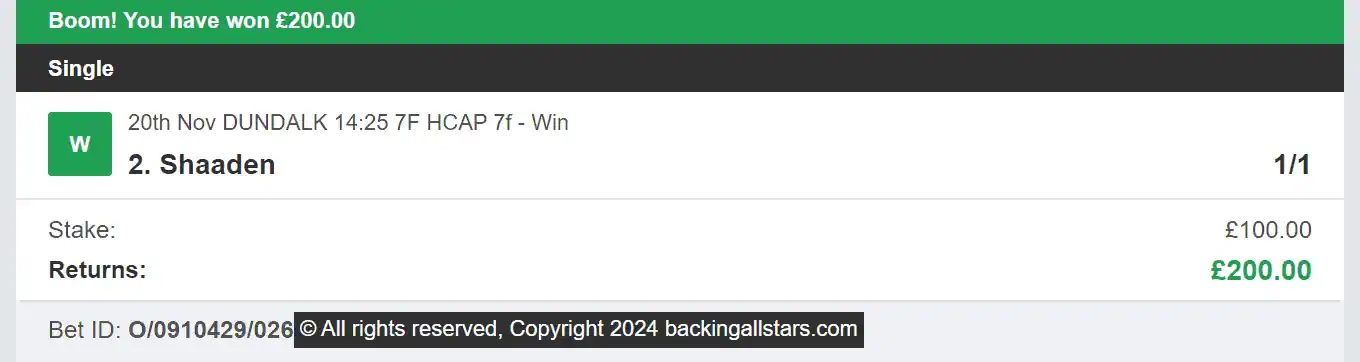 Backing Allstars - Winner - 2024-11-20